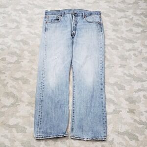 Levi's 501 Jeans Mens 36x29 Blue Button Fly Straight Leg Denim Medium Wash